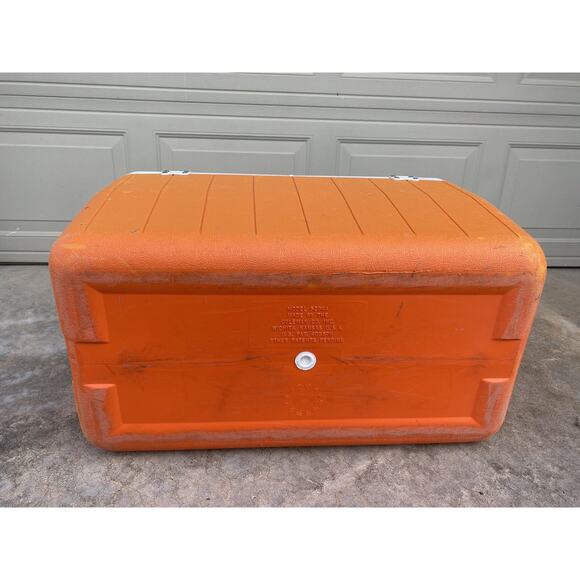Coleman Fram Cooler Large Ice Chest Orange Handles Boat Tailgate Vintage 5294A - Picture 11 of 15